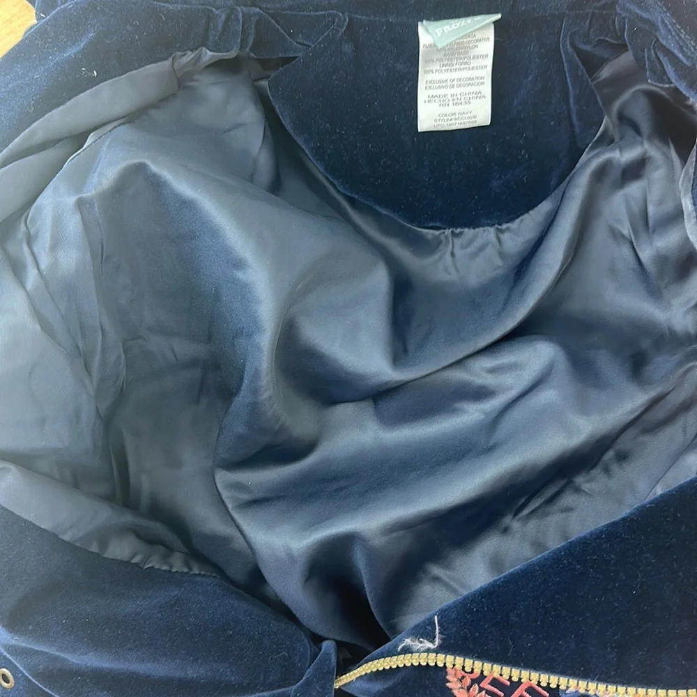 Disney‎ Frozen 2 Navy Embroidered Velvet Jacket My Destiny’s Calling Seek Truth